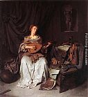 Cornelis Bega Woman Playing a Lute painting